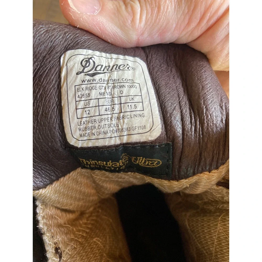 Danner Elk Ridge GTX 1000g Thinsulate Insulated‎ Hunting Boots Brown Mens 12 D